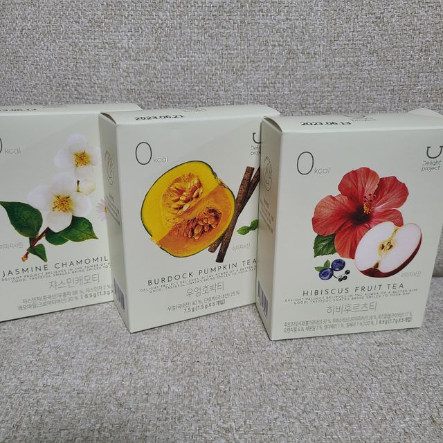 딜라이트 프로젝트 블렌딩티 우엉호박티, 히비후르츠티, 쟈스민캐모티 리뷰 사진