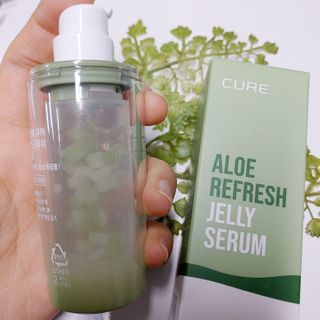 김정문알로에 큐어 큐어 알로에 리프레쉬 젤리 세럼, 큐어 알로에 하이드로 젤리 크림 — 5점을 준 리뷰어가 2021년 2월 올린 사용 사진