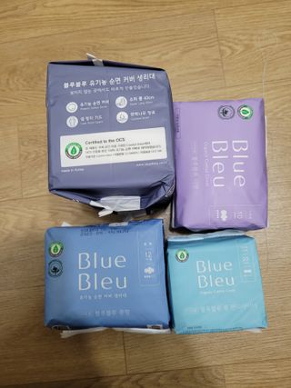 블루블루 유기농 순면 커버 생리대 — 4점을 준 리뷰어가 2021년 2월 올린 사용 사진