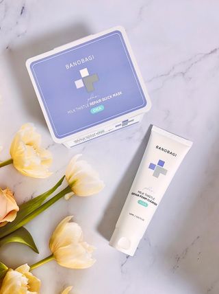 바노바기 코스메틱 바노바기 밀크씨슬 리페어 시카 폼 클렌저 플러스 120ml + 퀵 마스크 플러스 30매 — 5점을 준 리뷰어가 2023년 8월 올린 사용 사진