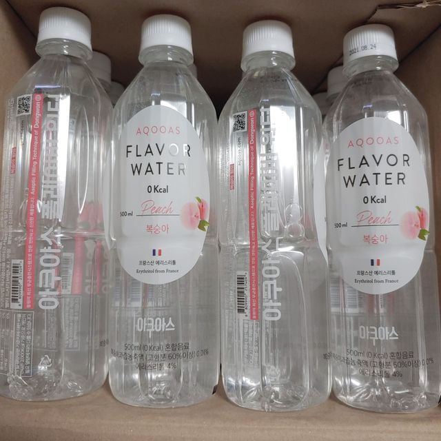 ★[아쿠아스] 제로칼로리 플레이버워터 복숭아/청포도 1BOX 20개입 리뷰 사진