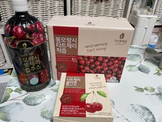 자연에온 몽모랑시 타트체리 3종 세트 구성 - 저분자콜라겐젤리, NFC 착즙주스 — 5점을 준 리뷰어가 2021년 7월 올린 사용 사진