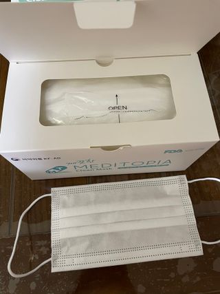 나무드 [식약처허가] KF-AD 국내생산 메디토피아 비말차단 마스크 50매 대대형 헬스 운동 2 BOX — 5점을 준 리뷰어가 2021년 10월 올린 사용 사진