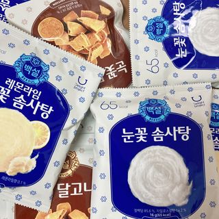 딜라이트 프로젝트  달콤한 눈꽃 간식세트( 눈꽃 솜사탕 / 레몬라임 솜사탕 / 달고나 총 7EA+스마트톡 증정) — 4점을 준 리뷰어가 2022년 5월 올린 사용 사진