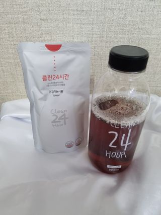 클린24시간 1BOX(5포) + 전용보틀(500ml) — 5점을 준 리뷰어가 2022년 8월 올린 사용 사진
