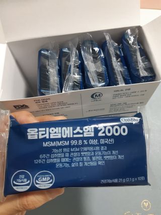 바른비타민 옵티엠에스엠2000 1박스 60포 관절 연골 복합건강기능식품 — 5점을 준 리뷰어가 2021년 6월 올린 사용 사진
