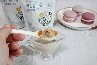 이롬 황성주 박사의 국산콩 두유 검은콩과 17곡 프리미엄 — 5점을 준 리뷰어가 2021년 5월 올린 사용 사진