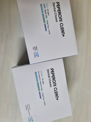 페페로니 2종 세트 클린플러스 덴탈껌 치킨+덕 — 5점을 준 리뷰어가 2021년 8월 올린 사용 사진
