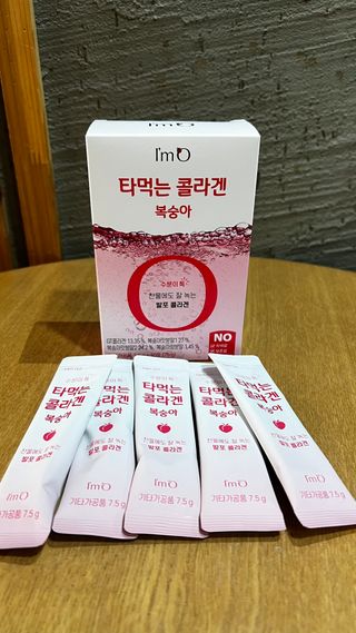 [음료수 대신 가능!]  빠르게 흡수되는 아임오 타먹는 콜라겐 1박스 — 5점을 준 리뷰어가 2023년 3월 올린 사용 사진