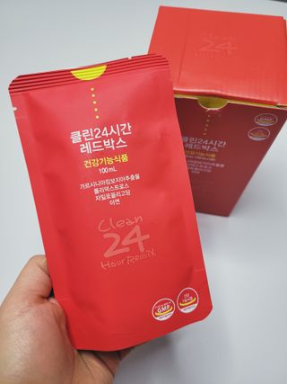클린24시간 레드박스 1BOX(5포) + 전용보틀(500ml) — 5점을 준 리뷰어가 2024년 1월 올린 사용 사진