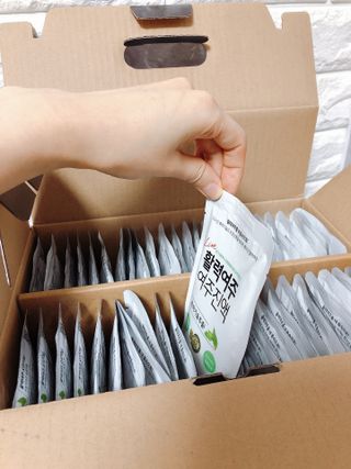 참유원 특허제조 활력 여주진액 여주즙 50포 — 5점을 준 리뷰어가 2022년 1월 올린 사용 사진