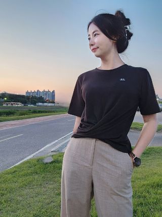 더그린랩 WOMEN TWIST MODAL SHORT SLEEVE — 5점을 준 리뷰어가 2023년 6월 올린 사용 사진