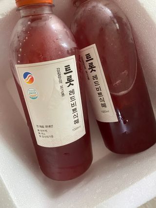트롯전통식혜 트롯레드비트식혜 1리터 +500리터 — 5점을 준 리뷰어가 2021년 6월 올린 사용 사진