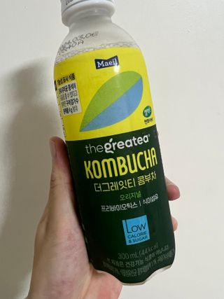 더그레잇티 콤부차 [매일유업] 더그레잇티 44kcal 콤부차 300ml *12개입 (오리지널 6개+베리리치 6개) — 5점을 준 리뷰어가 2023년 7월 올린 사용 사진