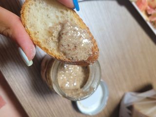 진테이블 발.견 스프레드  오리지널믹스 90g + 카카오스윗믹스 90g 2종 세트 — 3.5점을 준 리뷰어가 2022년 8월 올린 사용 사진