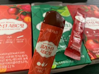 서울에프엔비 콜라스틴 3종 뷰티젤리스틱 45입 [ABC핏 15입 /  석류핏 15입 / 청스피루리나 15입] — 5점을 준 리뷰어가 2021년 7월 올린 사용 사진
