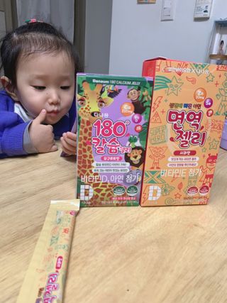 다나음 180도 칼슘젤리+아연면역젤리 — 5점을 준 리뷰어가 2022년 1월 올린 사용 사진