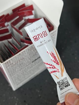 하루 1포로 콜레스테롤, 유산균, 고역가 소화효소까지 한번에 섭취! 다온바이오 홍자임 1개월분(30포) — 5점을 준 리뷰어가 2023년 1월 올린 사용 사진
