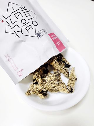 오봉산꽃부각 [만나식품] 오봉산 꽃부각 3가지 맛(오리지널, 새우맛, 매운고추맛) — 3.5점을 준 리뷰어가 2023년 1월 올린 사용 사진