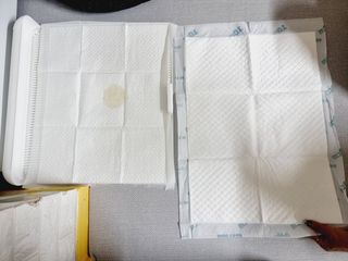 아베크 펫 와이드 프리미엄 중형 애견 강아지 배변 패드 54매 1팩 45g — 5점을 준 리뷰어가 2021년 7월 올린 사용 사진