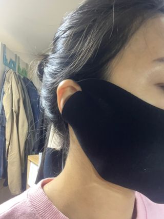 [AVAVE] 어베이브 페이스히트 스포츠 골프 방한 페이스 마스크 — 3.5점을 준 리뷰어가 2024년 1월 올린 사용 사진