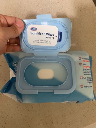 햅스 세균없는 주방 대형 2팩, HAPS sanitizer wipe — 3점을 준 리뷰어가 2022년 1월 올린 사용 사진