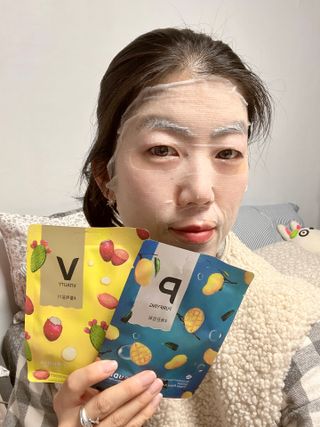 [후르디아] 골라쓰는 비건마스크팩 2종 -백년초 / 망고 — 4.5점을 준 리뷰어가 2022년 1월 올린 사용 사진
