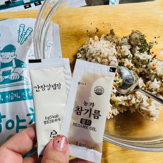 해풀잎 누구나 김밥*1ea [(혼합야채 35g *1ea,  김밥김 (5g, 5ea),  양념간장 (6g, 5ea), 참기름(5g, 2ea)] — 5점을 준 리뷰어가 2022년 8월 올린 사용 사진