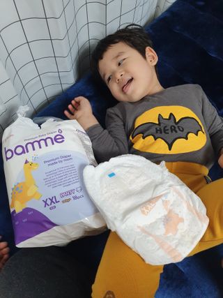 오브맘 밤 프리미엄 아기 기저귀 팬티형 밴드형 — 5점을 준 리뷰어가 2020년 12월 올린 사용 사진