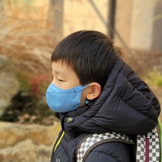 애니가드키즈 새부리형  소형L 5컬러 각 10매입 [크리미베이지, 코튼핑크, 블루레이크, 페일로즈, 민트그린] — 4점을 준 리뷰어가 2022년 2월 올린 사용 사진