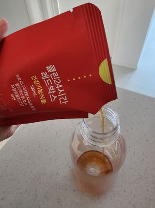클린24시간 레드박스 1BOX(5포) + 전용보틀(500ml) — 5점을 준 리뷰어가 2024년 2월 올린 사용 사진