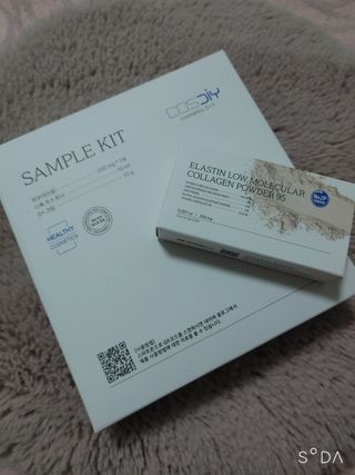 [유니자르] COSDIY  샘플 키트 + 엘라스틴 저분자 콜라겐 파우더 — 3점을 준 리뷰어가 2021년 11월 올린 사용 사진