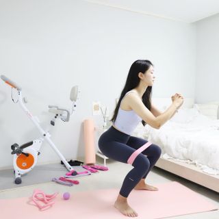 마이웨잇 심으뜸 홈트밴드세트 홈짐 여자홈트레이닝기구 운동용고무밴드 — 5점을 준 리뷰어가 2021년 7월 올린 사용 사진