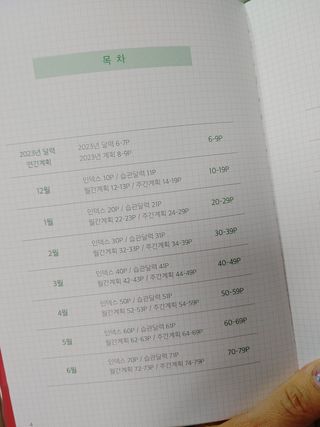 리훈 2023년 아이라이크 모눈 다이어리 미니달력 세트 — 5점을 준 리뷰어가 2022년 12월 올린 사용 사진
