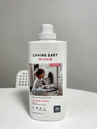 쿠잉베이비 에어워시 세탁세제,섬유유연제 1L — 5점을 준 리뷰어가 2023년 1월 올린 사용 사진