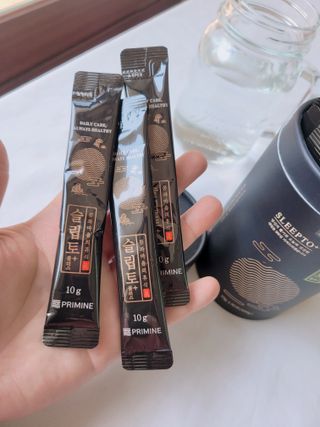 프리마인 자체 기업부설 연구소에서 찾아낸 건강한 수면의 비밀.  슬립토 플러스 30포 — 5점을 준 리뷰어가 2022년 5월 올린 사용 사진