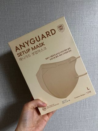 애니가드 셋업마스크 4컬러 각 10매입 [크리미베이지, 캐시미어로즈, 초콜렛브라운, 미드나잇네이비] — 5점을 준 리뷰어가 2022년 2월 올린 사용 사진