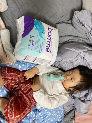 오브맘 밤 프리미엄 아기 기저귀 팬티형 밴드형 — 5점을 준 리뷰어가 2021년 1월 올린 사용 사진