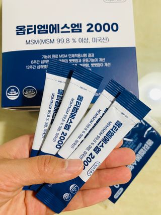 바른비타민 옵티엠에스엠2000 1박스 60포 관절 연골 복합건강기능식품 — 5점을 준 리뷰어가 2021년 6월 올린 사용 사진
