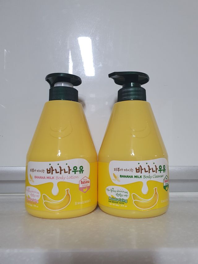 [과일나라] 피부가 마시는 바나나우유 바디로션&바디클렌저 리뷰 사진