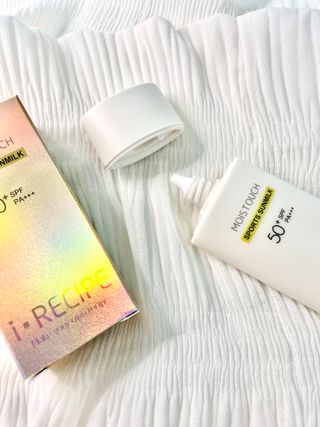 아이레시피 모이스트터치 스포츠 선밀크 50ml (SPF50+ PA+++) — 5점을 준 리뷰어가 2023년 6월 올린 사용 사진