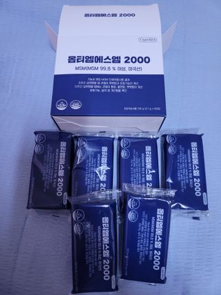 바른비타민 옵티엠에스엠2000 1박스 60포 관절 연골 복합건강기능식품 — 5점을 준 리뷰어가 2021년 6월 올린 사용 사진