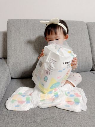쿠잉 윙윙 풀커버 팬티기저귀 (L/XL/XXL) 1팩 — 5점을 준 리뷰어가 2023년 1월 올린 사용 사진