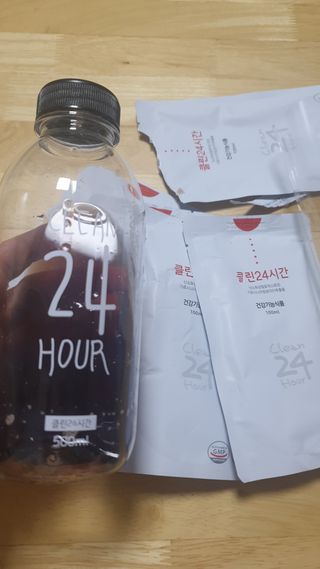 클린24시간 1BOX(5포) + 전용보틀(500ml) — 4점을 준 리뷰어가 2022년 12월 올린 사용 사진