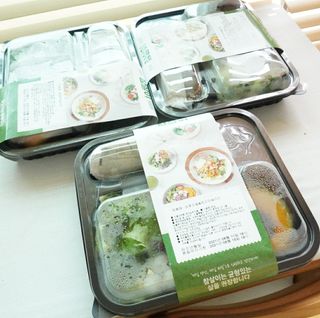 참살이도시락 작심삼일 샐러드도시락 3개 맛보기 새벽배송 또는 택배배송 — 3.5점을 준 리뷰어가 2021년 8월 올린 사용 사진