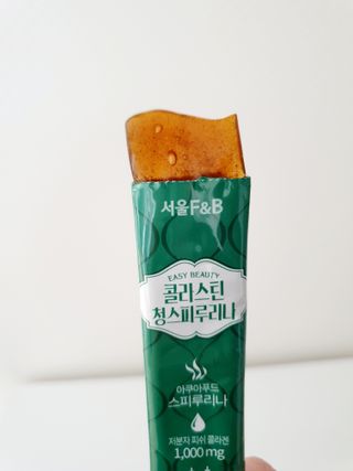 서울에프엔비 콜라스틴 3종 뷰티젤리스틱 45입 [ABC핏 15입 /  석류핏 15입 / 청스피루리나 15입] — 5점을 준 리뷰어가 2021년 9월 올린 사용 사진