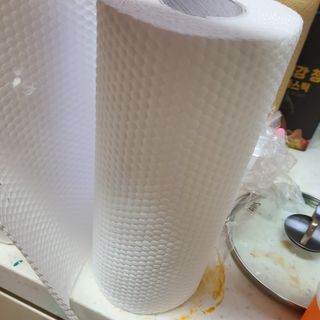부직포나라 중금속유해물질ZERO 뜯어쓰는 주방 일회용수세미 60매 2매 — 5점을 준 리뷰어가 2022년 10월 올린 사용 사진