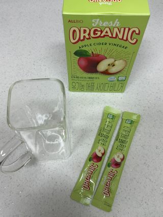 올바이오 [쿠팡 구매] 유기농 애플사이다비니거 애사비 스틱 15p, 300g, 1개 — 5점을 준 리뷰어가 2025년 1월 올린 사용 사진