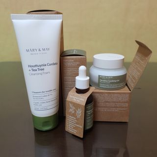 마리엔메이 센서티브 수딩 젤 크림 + 어성초 티트리 추출물 세럼 + 어성초 티트리 모공 클렌징 폼 — 4.5점을 준 리뷰어가 2021년 8월 올린 사용 사진