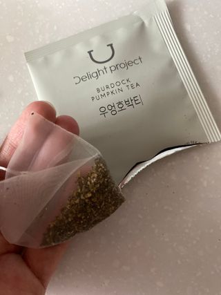 딜라이트 프로젝트 블렌딩티 우엉호박티, 히비후르츠티, 쟈스민캐모티 — 5점을 준 리뷰어가 2021년 7월 올린 사용 사진